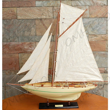 32" Unfinished Wood Hand Painted Model Boat HomeRoots