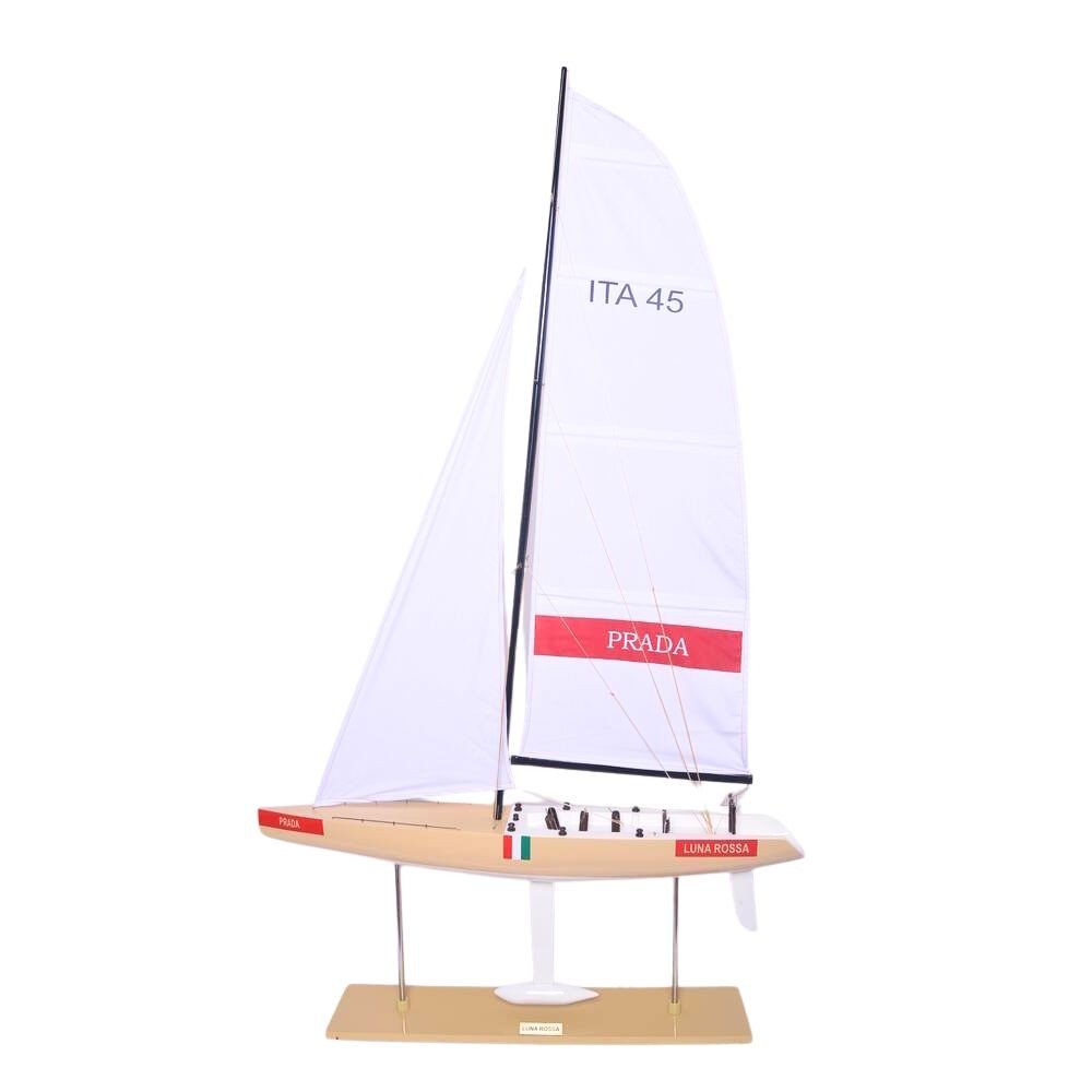 52" Unfinished Wood Hand Painted Model Boat HomeRoots