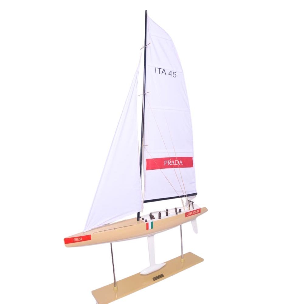 52" Unfinished Wood Hand Painted Model Boat HomeRoots