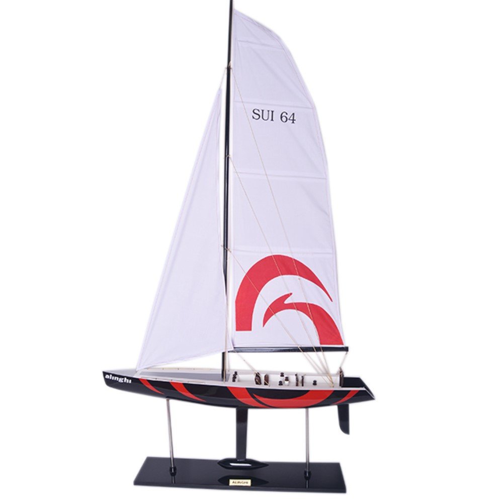 52" Unfinished Wood Hand Painted Model Boat HomeRoots