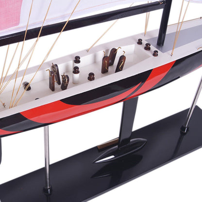 52" Unfinished Wood Hand Painted Model Boat HomeRoots