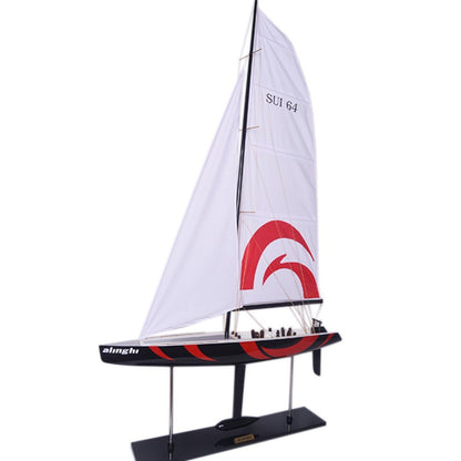 52" Unfinished Wood Hand Painted Model Boat HomeRoots