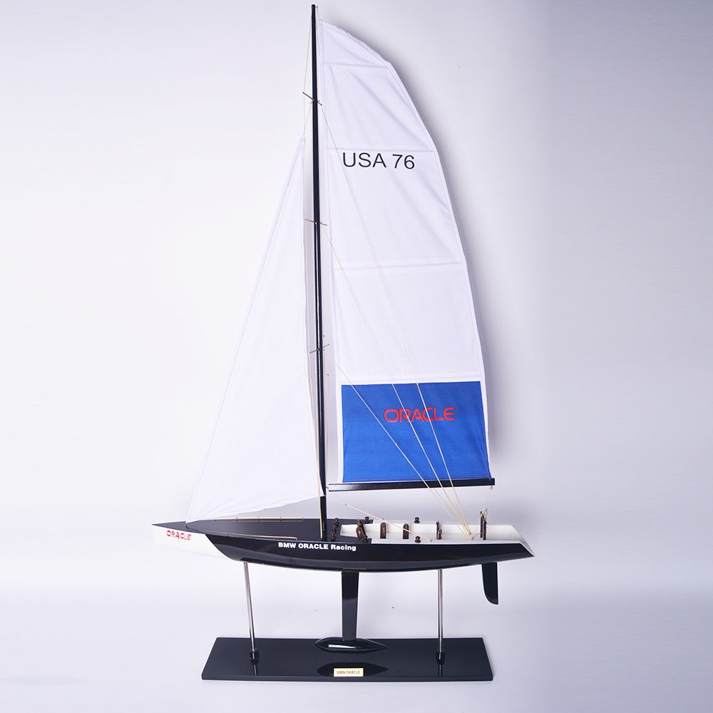 52" Unfinished Wood Hand Painted Model Boat HomeRoots