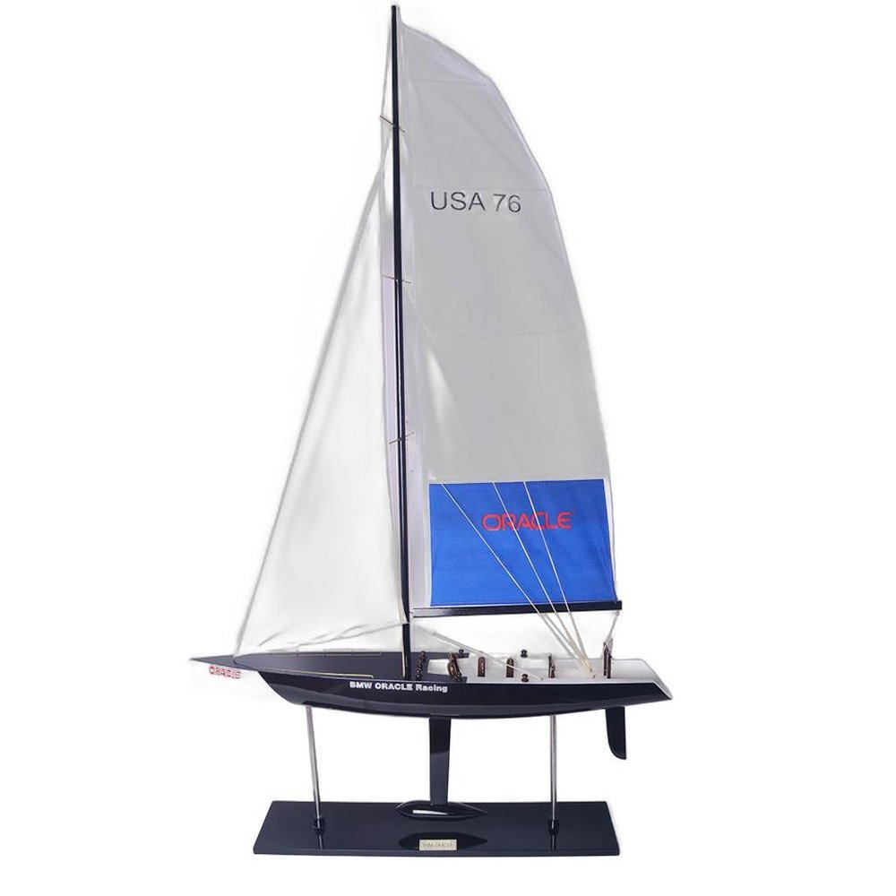 52" Unfinished Wood Hand Painted Model Boat HomeRoots