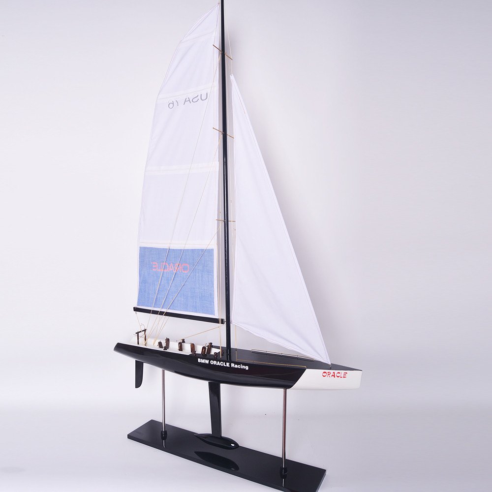 52" Unfinished Wood Hand Painted Model Boat HomeRoots