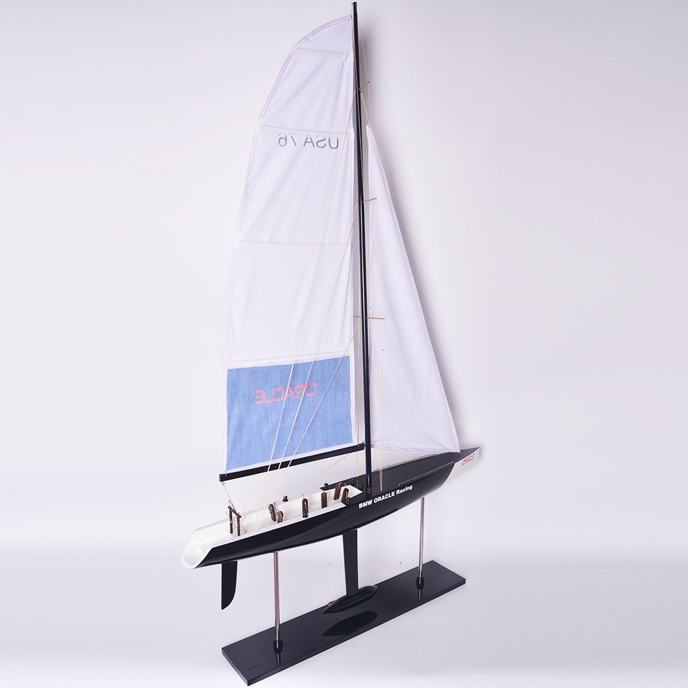 52" Unfinished Wood Hand Painted Model Boat HomeRoots