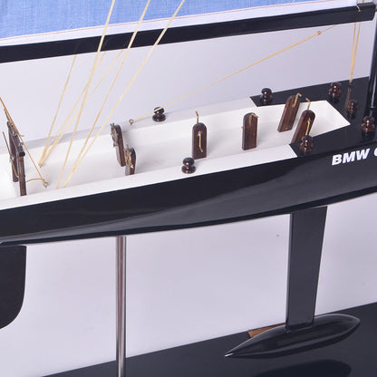 52" Unfinished Wood Hand Painted Model Boat HomeRoots