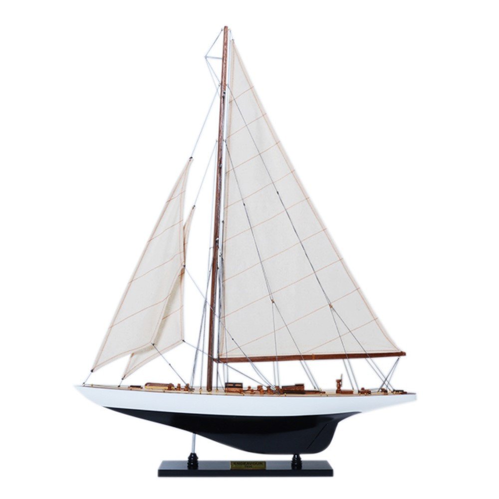 31" Unfinished Wood Hand Painted Model Boat HomeRoots