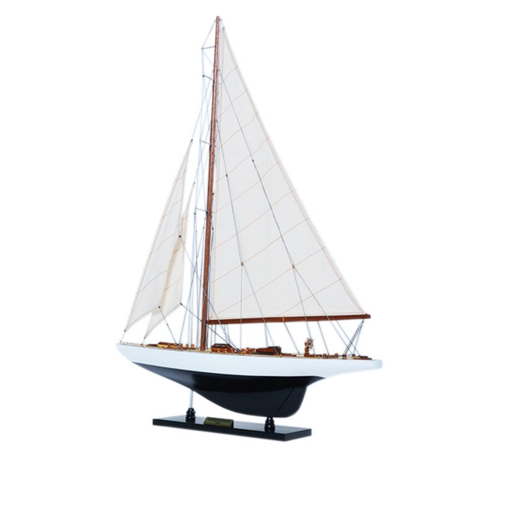31" Unfinished Wood Hand Painted Model Boat HomeRoots