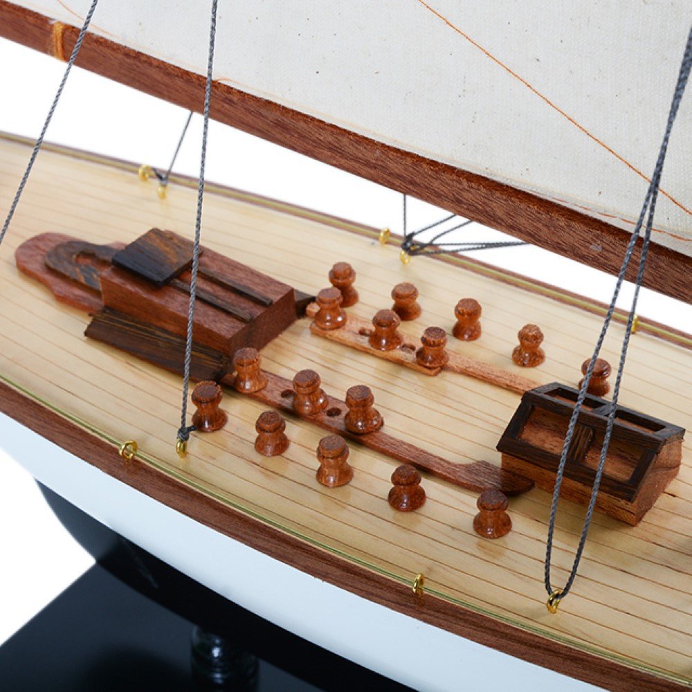 31" Unfinished Wood Hand Painted Model Boat HomeRoots