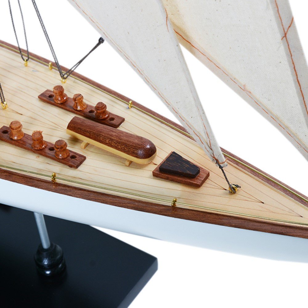 31" Unfinished Wood Hand Painted Model Boat HomeRoots
