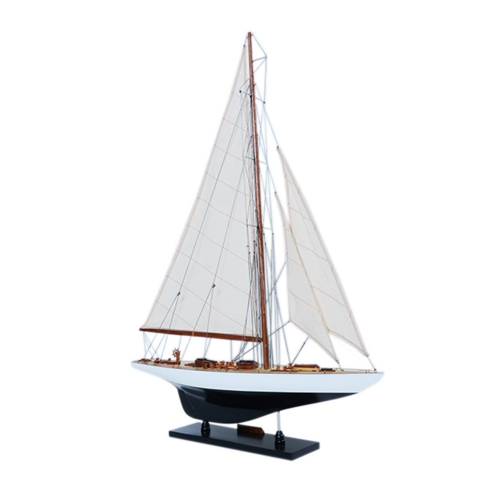 31" Unfinished Wood Hand Painted Model Boat HomeRoots