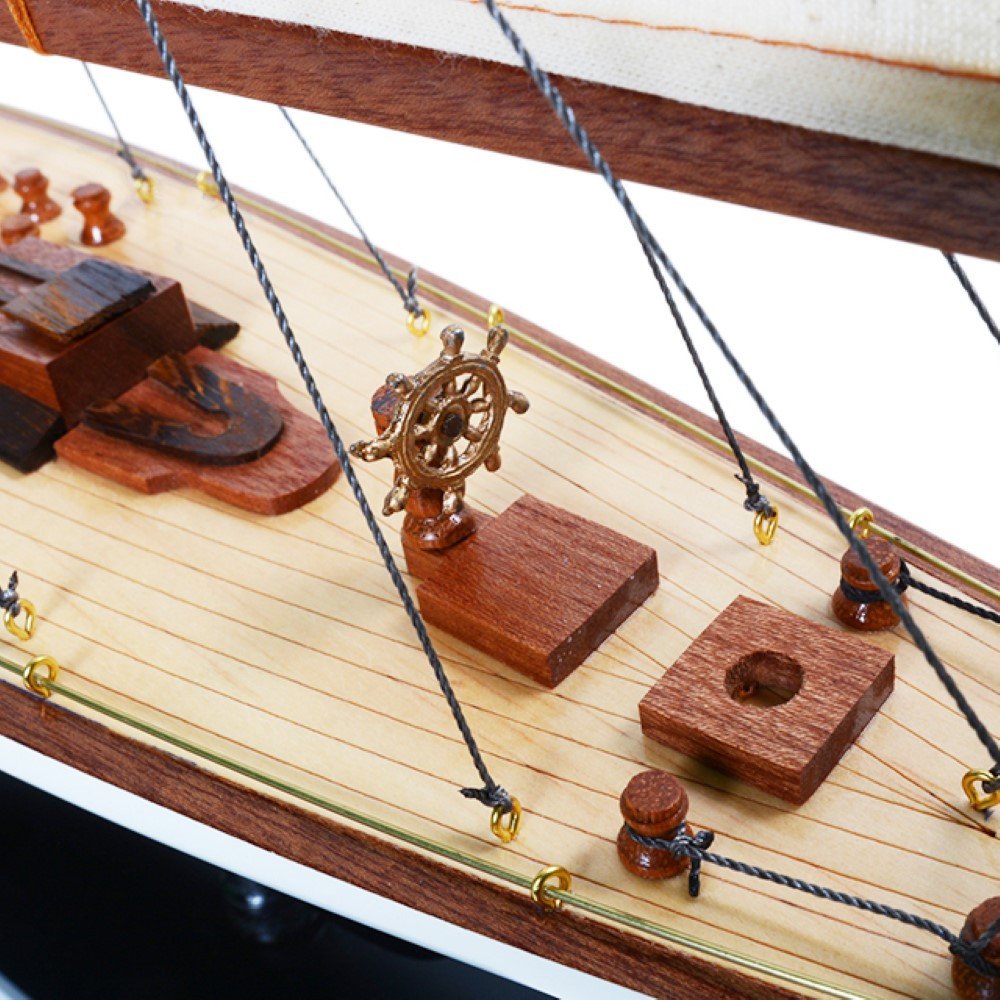 31" Unfinished Wood Hand Painted Model Boat HomeRoots