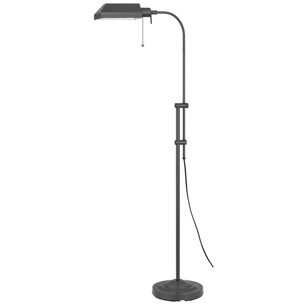 Gray Metal Adjustable Reading Floor Lamp With Gray Metal Shade HomeRoots
