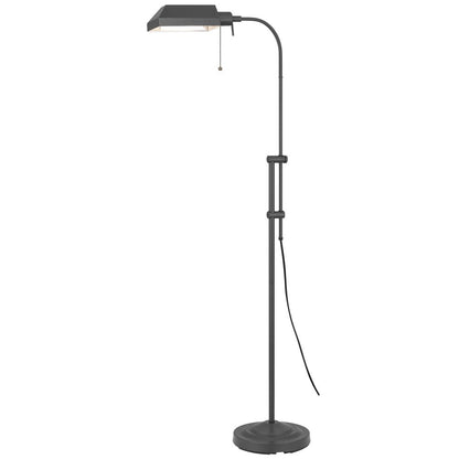 Gray Metal Adjustable Reading Floor Lamp With Gray Metal Shade HomeRoots