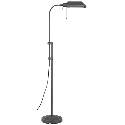 Gray Metal Adjustable Reading Floor Lamp With Gray Metal Shade HomeRoots