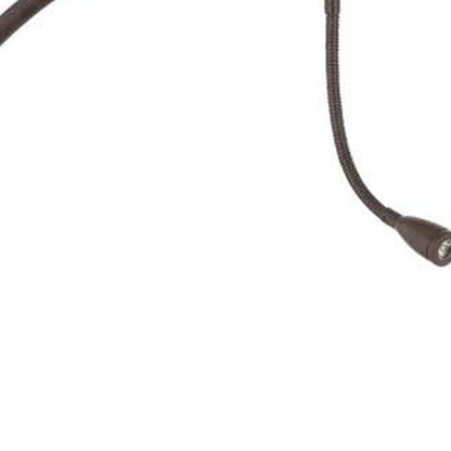 68" Rust Metal Reading Floor Lamp With Gray Fabric Empire Shade HomeRoots
