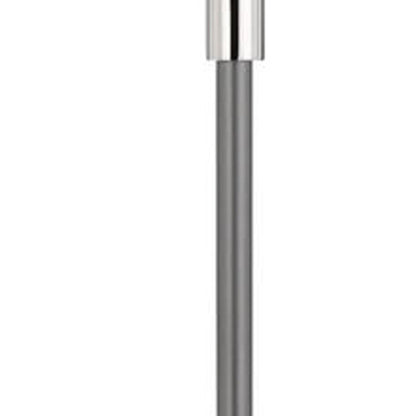 60" Silver Metal Floor Lamp With White Fabric Drum Shade HomeRoots