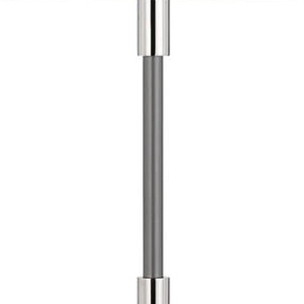 60" Silver Metal Floor Lamp With White Fabric Drum Shade HomeRoots