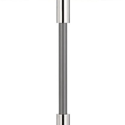 60" Silver Metal Floor Lamp With White Fabric Drum Shade HomeRoots