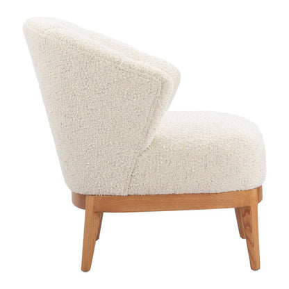 29" Beige and Brown Upholstered Arm Chair HomeRoots