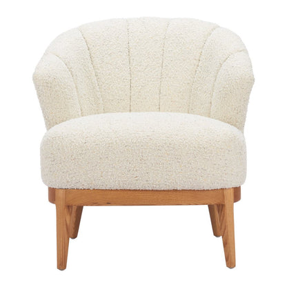29" Beige and Brown Upholstered Arm Chair HomeRoots