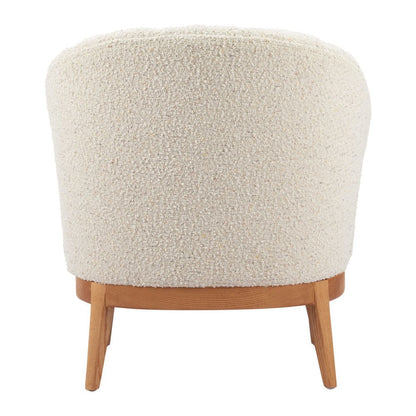 29" Beige and Brown Upholstered Arm Chair HomeRoots