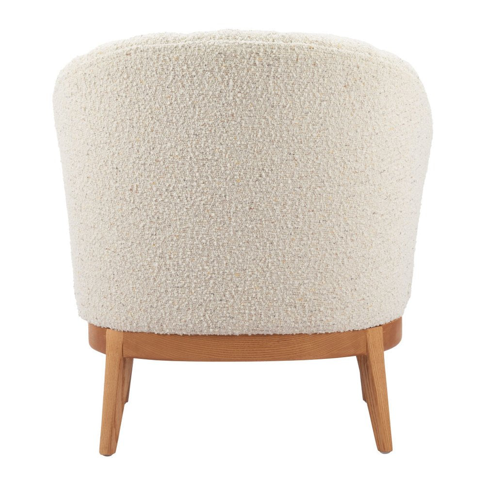 29" Beige and Brown Upholstered Arm Chair HomeRoots