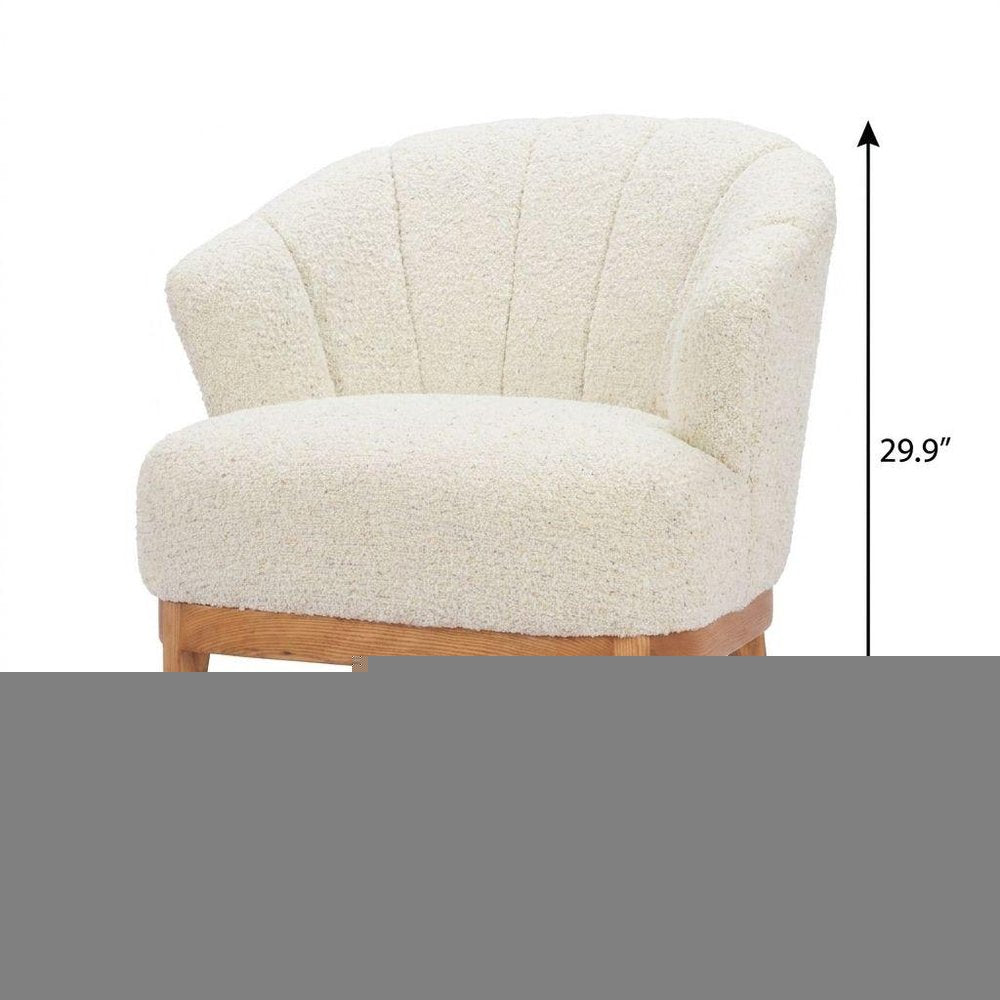 29" Beige and Brown Upholstered Arm Chair HomeRoots