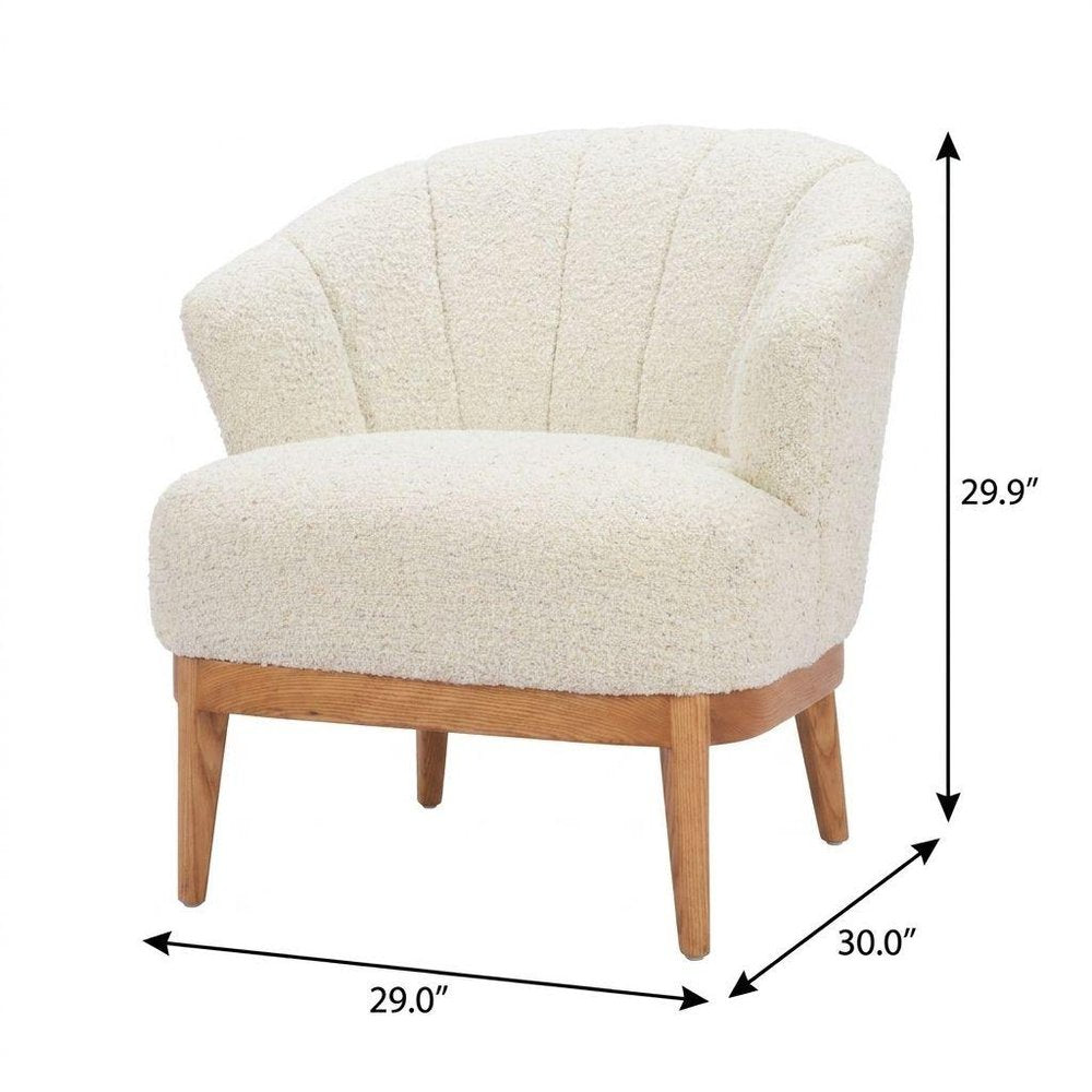 29" Beige and Brown Upholstered Arm Chair HomeRoots