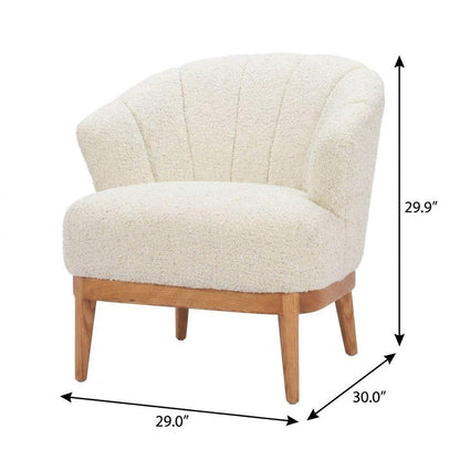 29" Beige and Brown Upholstered Arm Chair HomeRoots