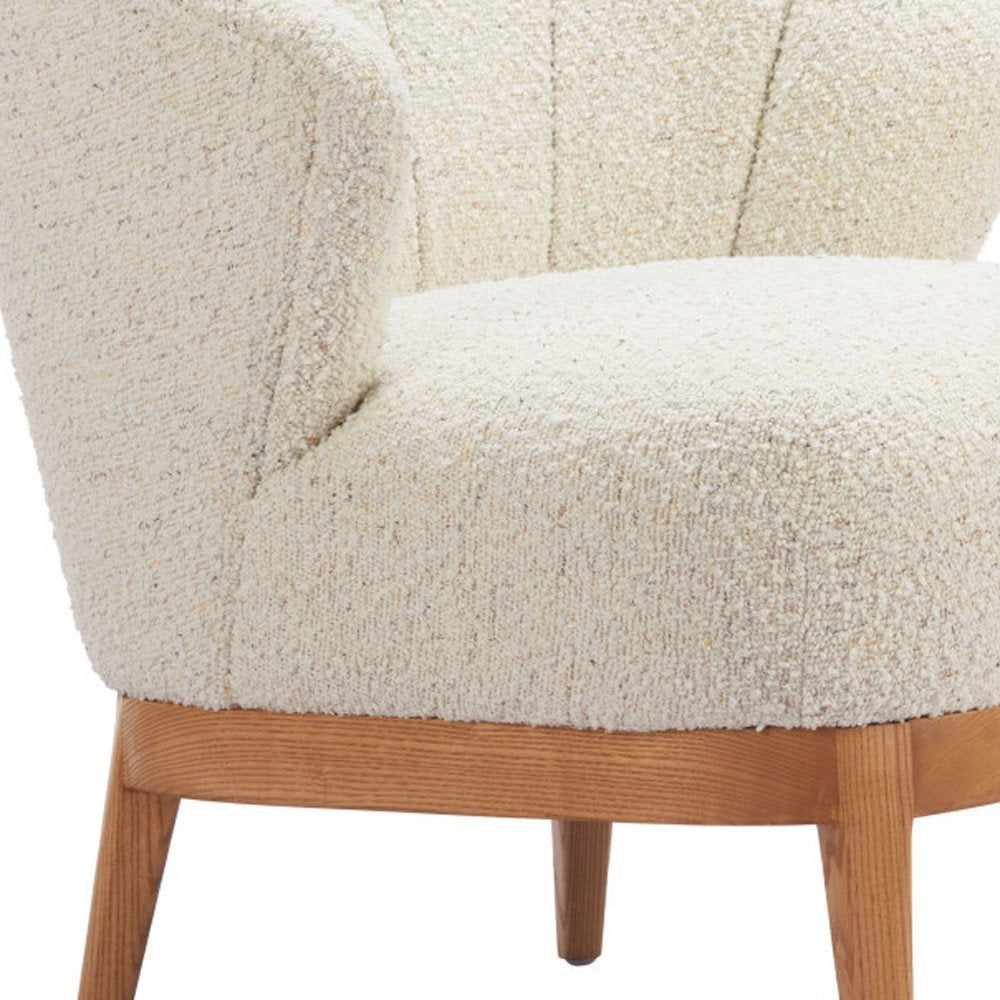 29" Beige and Brown Upholstered Arm Chair HomeRoots