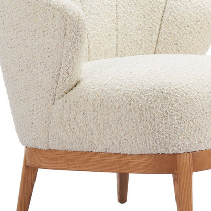 29" Beige and Brown Upholstered Arm Chair HomeRoots