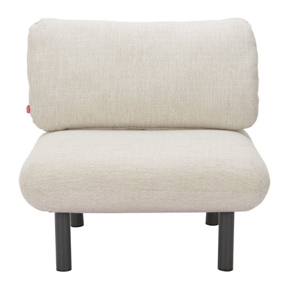 33" Beige and Black Fabric Side Chair HomeRoots