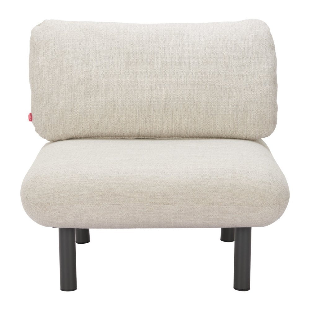 33" Beige and Black Fabric Side Chair HomeRoots