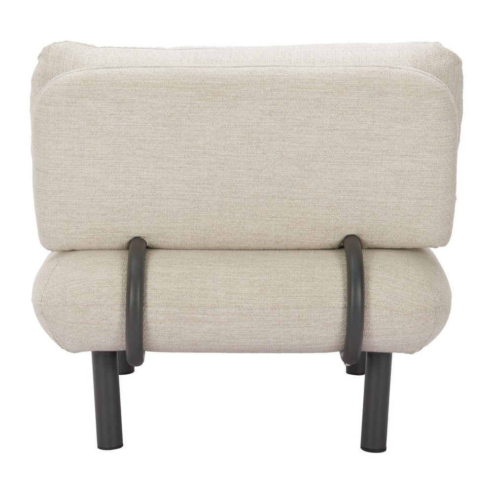 33" Beige and Black Fabric Side Chair HomeRoots