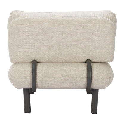 33" Beige and Black Fabric Side Chair HomeRoots