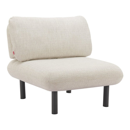 33" Beige and Black Fabric Side Chair HomeRoots