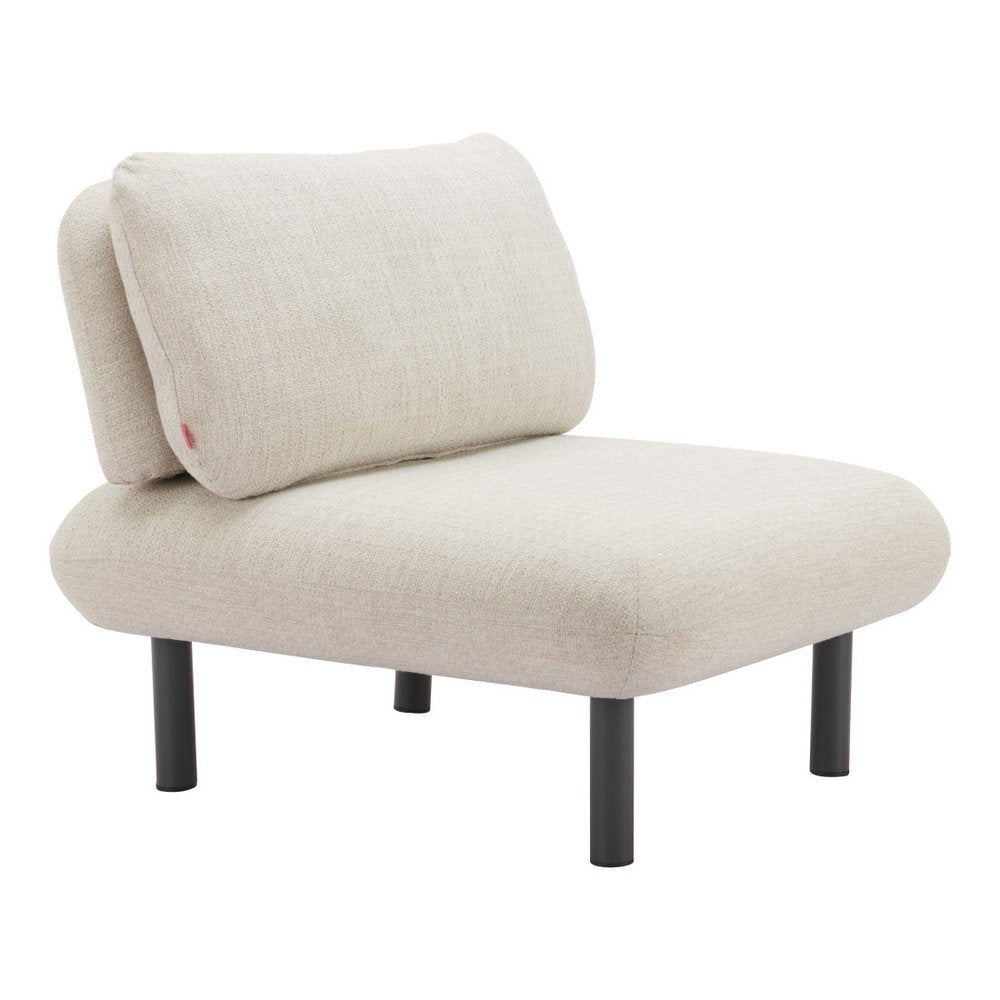 33" Beige and Black Fabric Side Chair HomeRoots