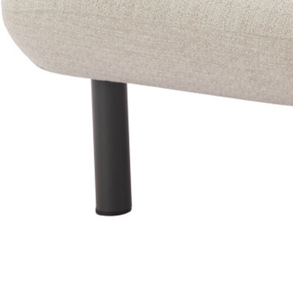 33" Beige and Black Fabric Side Chair HomeRoots