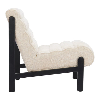 26" Beige and Black Upholstered Side Chair HomeRoots