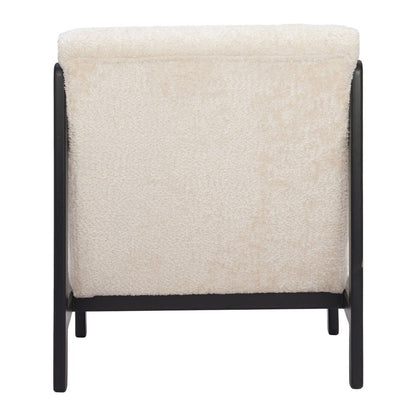 26" Beige and Black Upholstered Side Chair HomeRoots