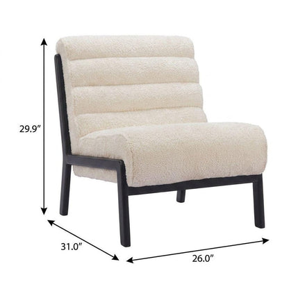 26" Beige and Black Upholstered Side Chair HomeRoots