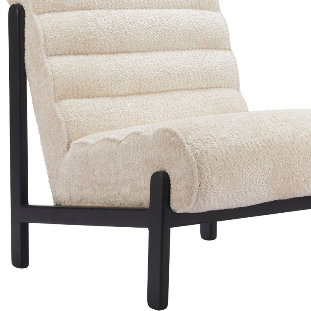 26" Beige and Black Upholstered Side Chair HomeRoots