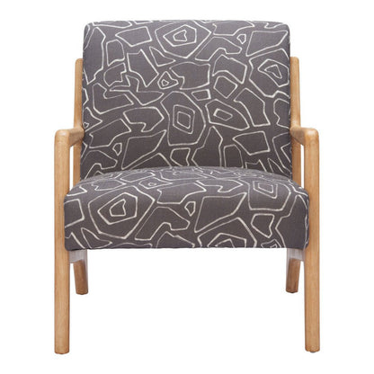 27" Gray and Natural Upholstered Arm Chair HomeRoots