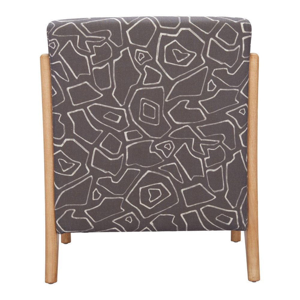 27" Gray and Natural Upholstered Arm Chair HomeRoots