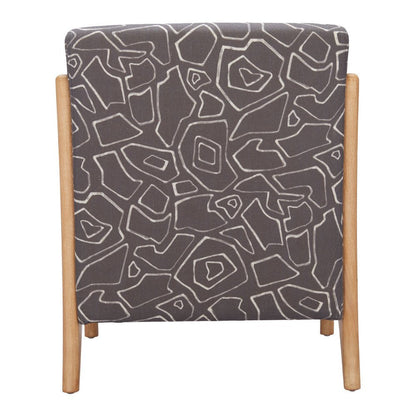 27" Gray and Natural Upholstered Arm Chair HomeRoots