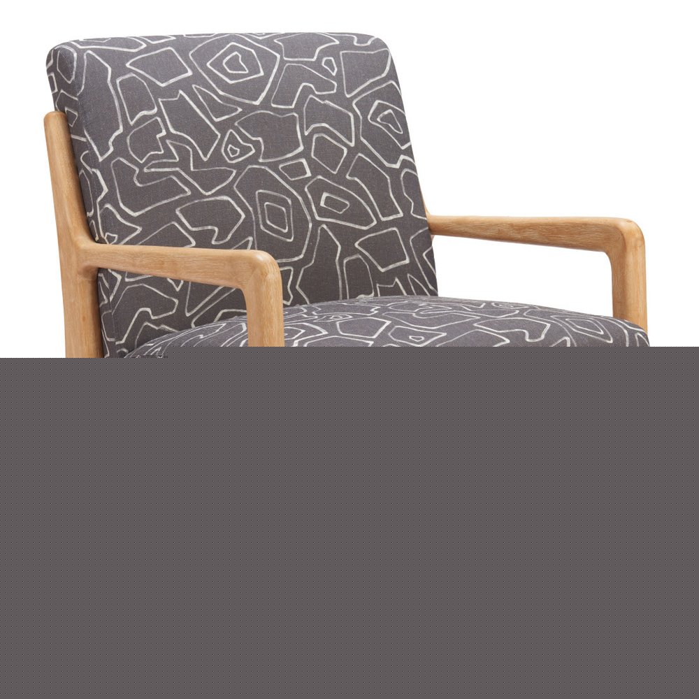 27" Gray and Natural Upholstered Arm Chair HomeRoots