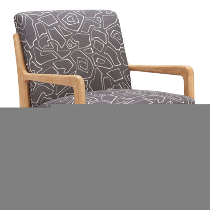 27" Gray and Natural Upholstered Arm Chair HomeRoots