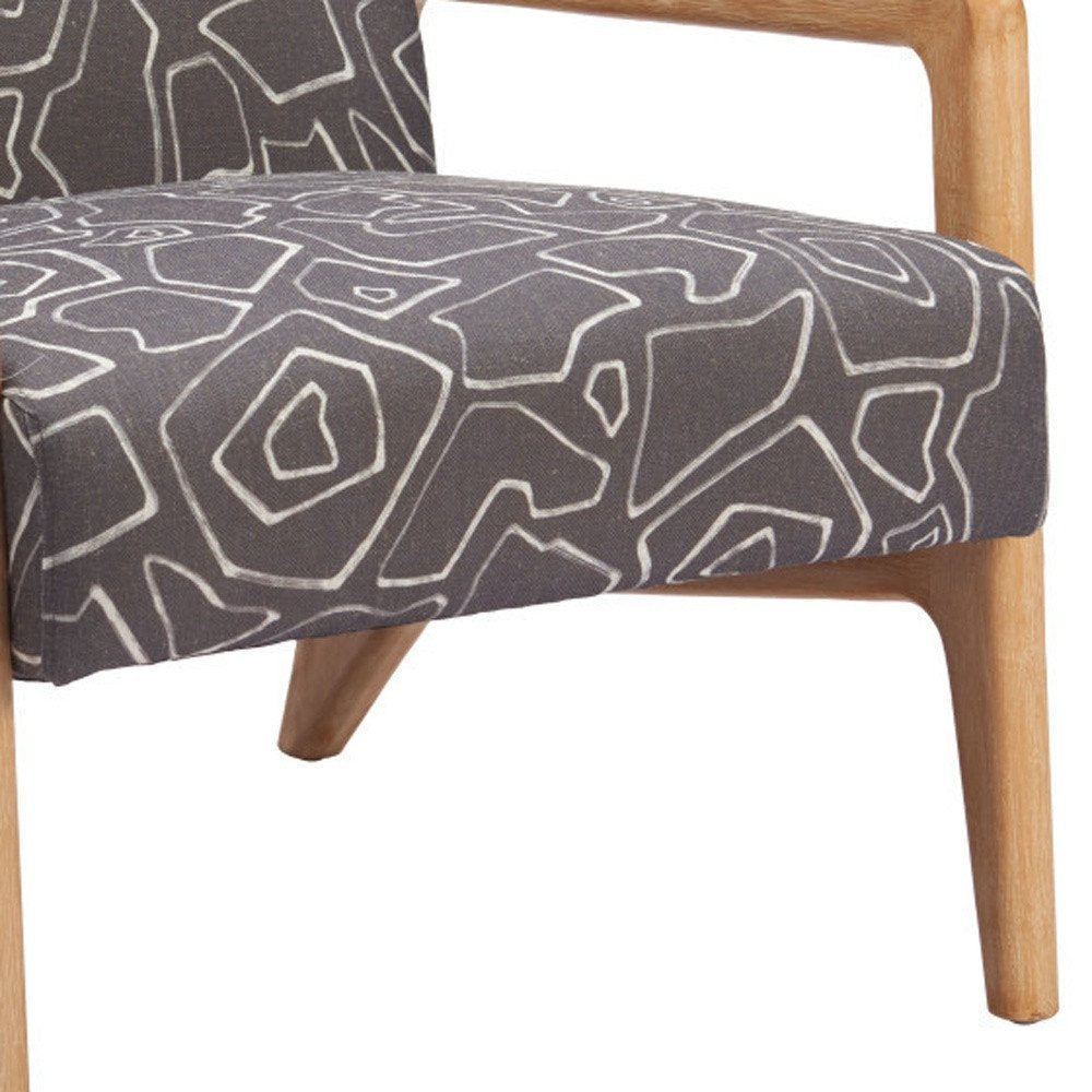 27" Gray and Natural Upholstered Arm Chair HomeRoots